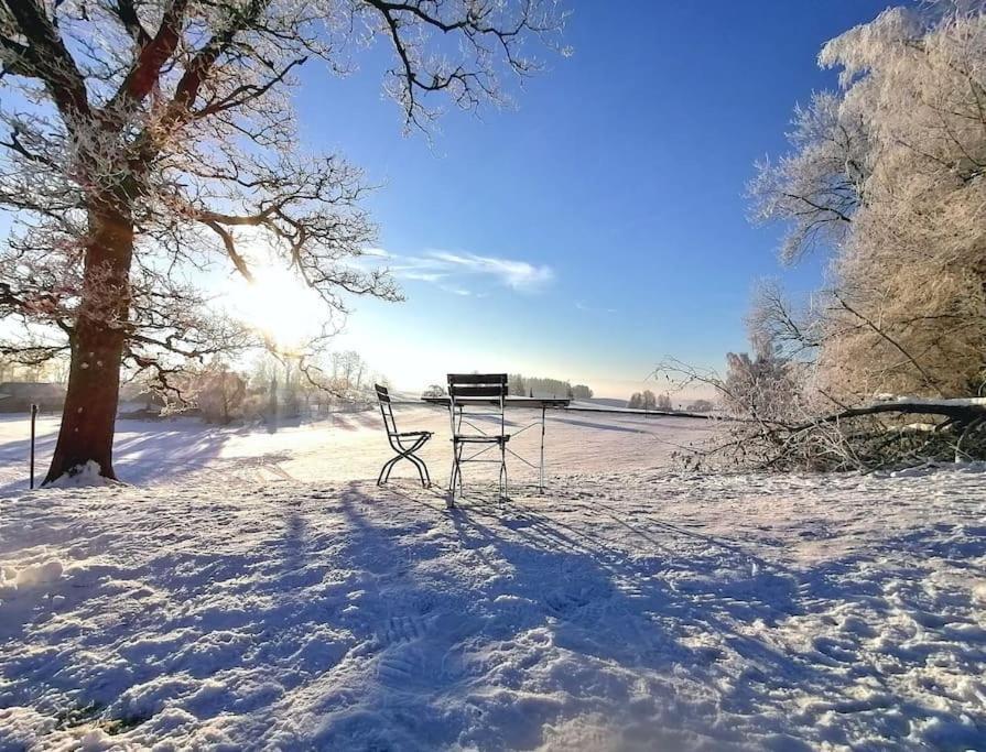 5Sterne Ferienwohnung Im Fachwerk Mit Bergblick In Alleinlage Und Grossem Garten, Infrarotkabine Humberg Buitenkant foto